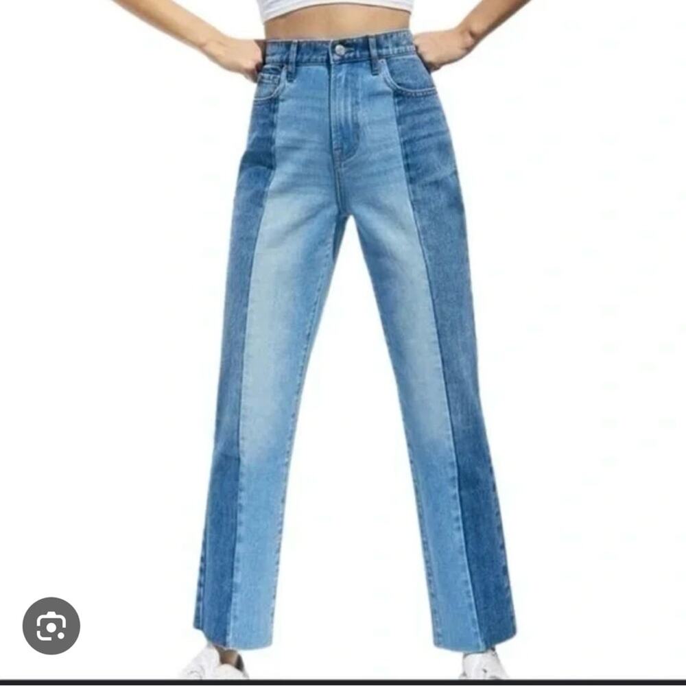 Pacsun High Rise Straight Leg Two Tone Jeans size 23